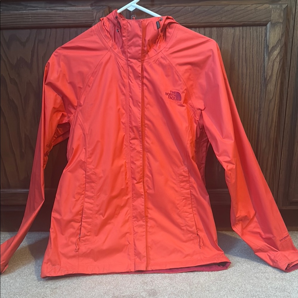 The North Face Hyvent Red Rain Jacket with Hood